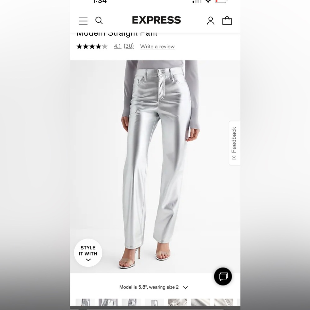 Metallic Faux Leather Pants